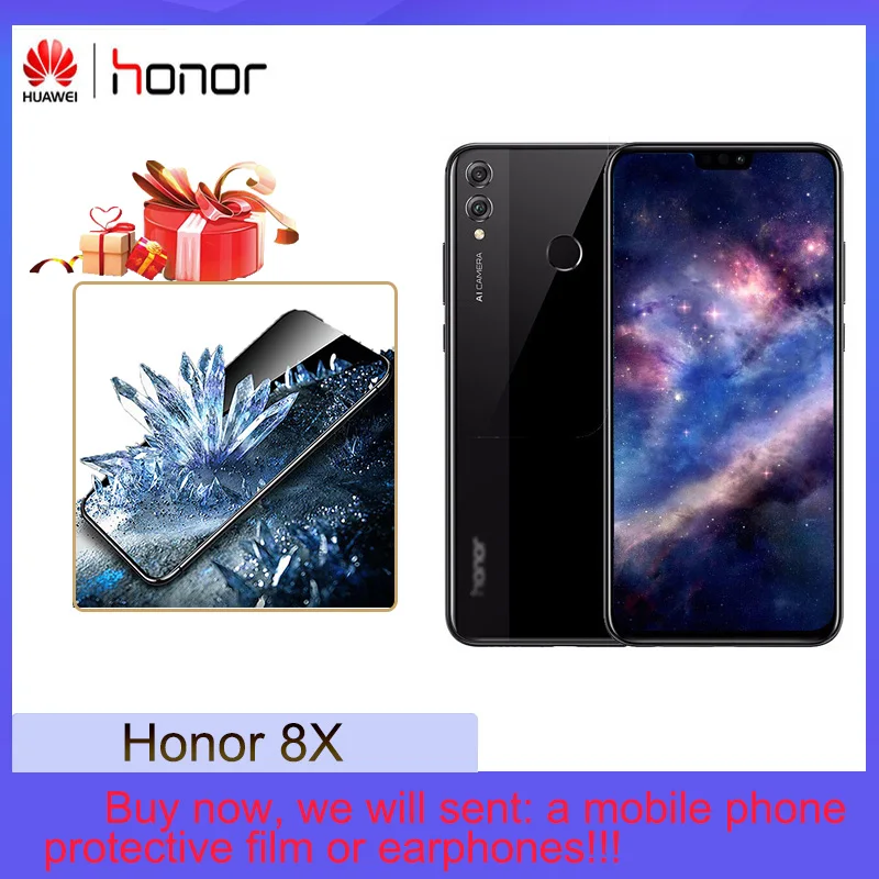 Мобильный телефон Honor 8X экран 6 5 дюйма 1080x2340p FHD Kirin 710 EMUI 8 2 система распознавания