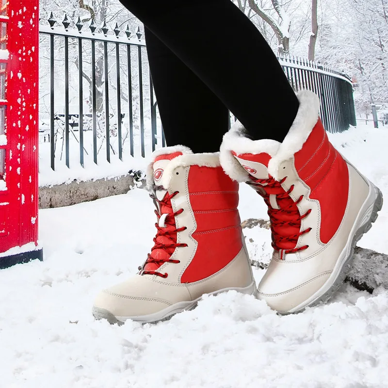 

Winter Women's Boots Warm Thick Fur Plush Snow Boots Waterproof Female Wedge Suede Boots Non-Slip Lady High Boots Platform RE