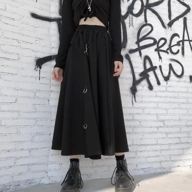 

Skirts Women Plus Size Harajuku Korean Style Streetwear Casual Black Midi Irregular High Waist Womens 2020 Summer New Arrival