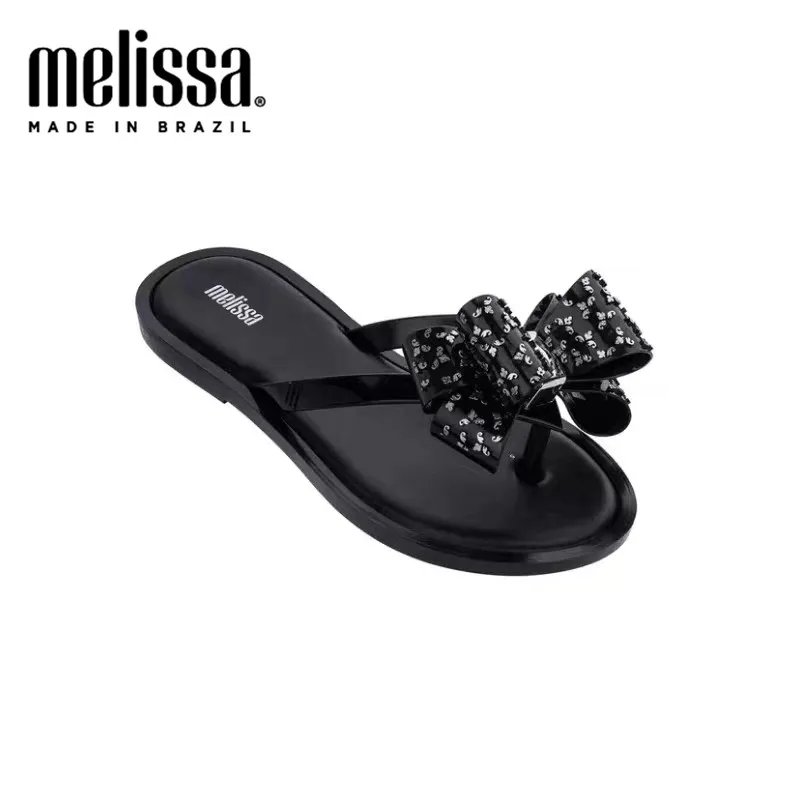 

Женские сандалии-желе с гармоничным бантом и принтом