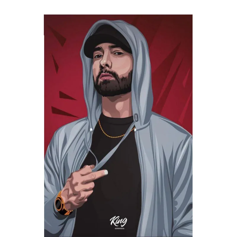 Оригинальная настенная бумага Eminem со средними пальцами классическое