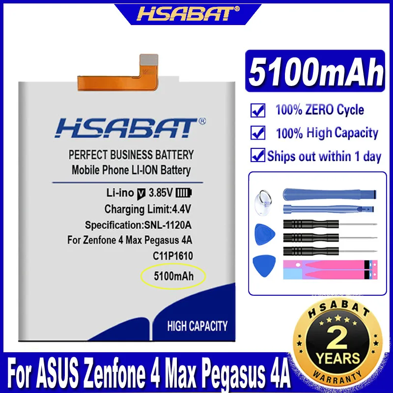 Аккумулятор высокой емкости HSABAT C11P1610 5100 мАч для ASUS Zenfone 4 Max Pegasus 4A X00KD ZB500TL 5 0 &quot