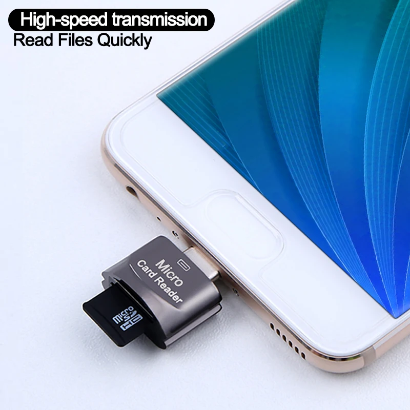 адаптер micro usb type c к micro sd tf otg смарт кардри