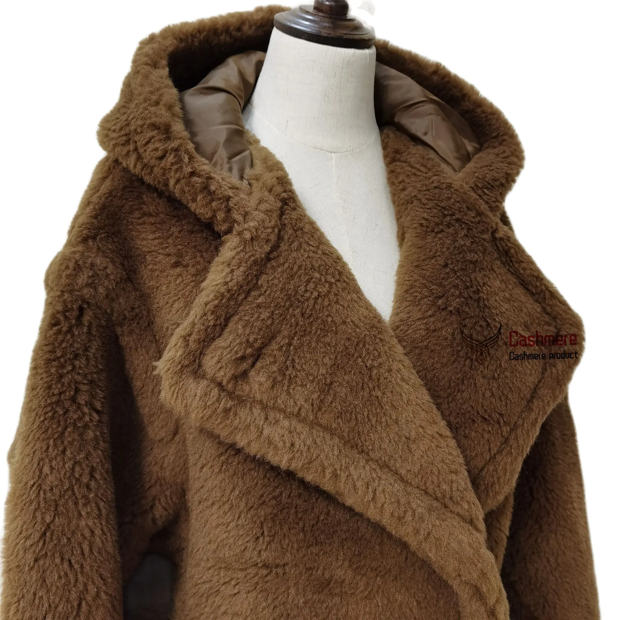 Hooded Teddy Bear Coat Woman Winter Long White Coat Loose Thick Alpaca Coat Female Large Lapel Warm Coat Fashion Casual Coat