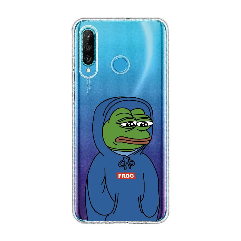 Мемы грустно лягушка чехол для телефона Huawei Honor Mate 10 20 Nova P20 P30 P40 P Smart поверхностью