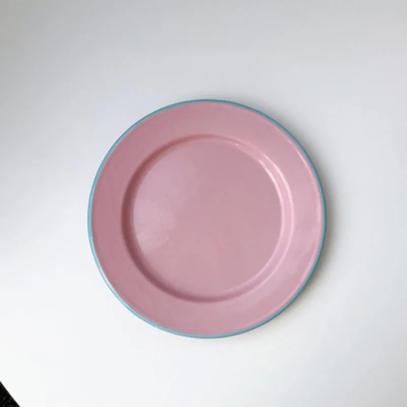 

Retro Salad Plate Ceramics Fruit Plate Snack Plates For Home Pink Tray Fruit Basket Platos Dinner Plates Platos Посуда Тарелки