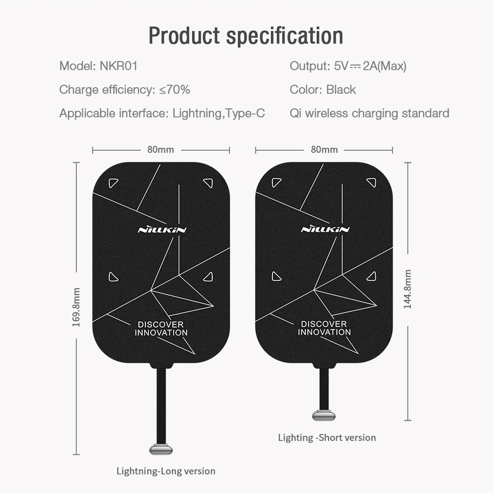 universal qi wireless charger receiver charging nillkin magic tags plus lightning type c adapter for ipad free global shipping