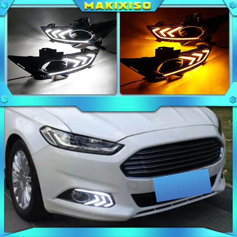 2 шт. для Ford Mondeo Fusion 2013 2014 2015 2016 Автомобильные дневные ходовые огни 12 в