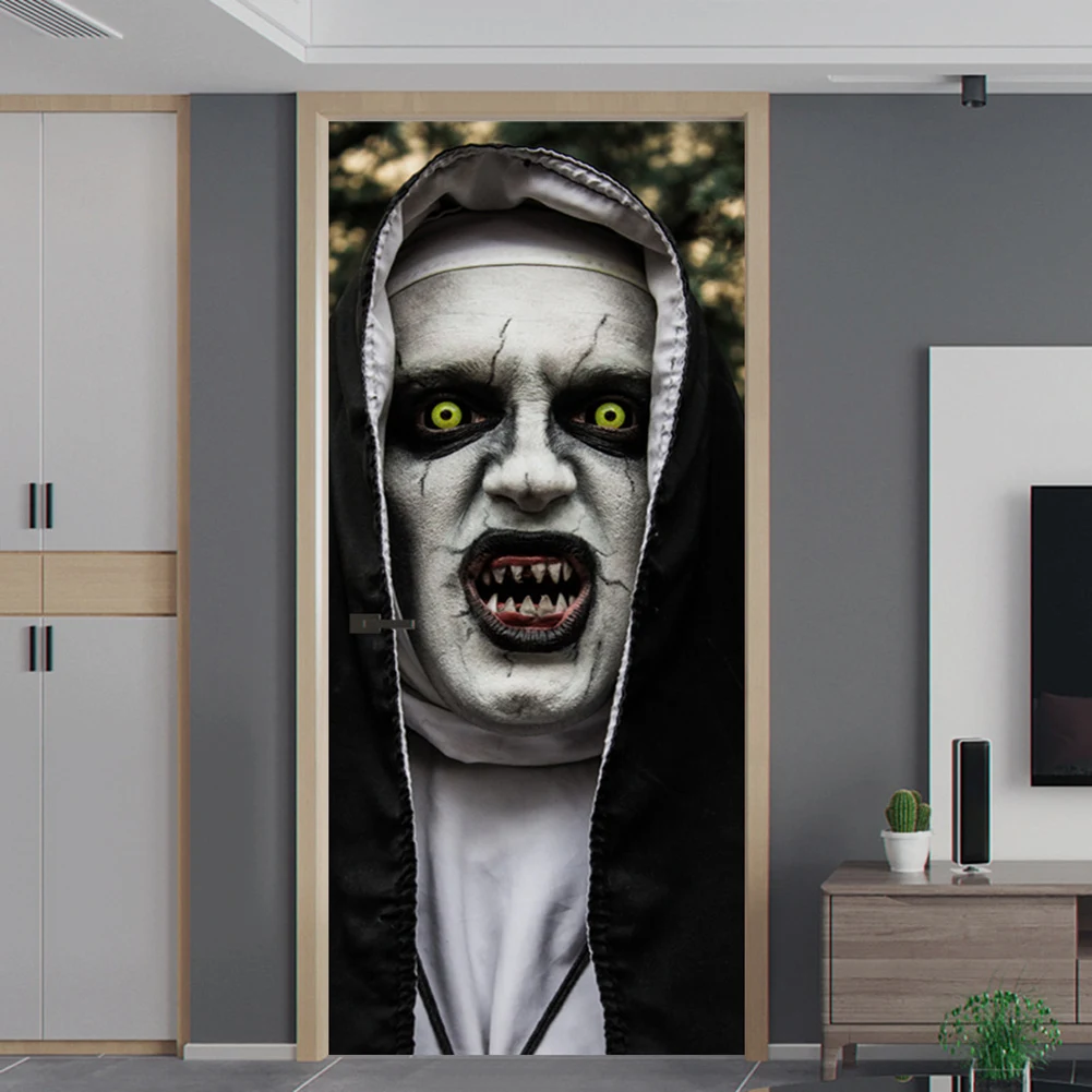 

Halloween Horror Door Stickers 3D Vampires Tooth Art Wall Sticker Scary Halloween Party Props Home Decor DRSA889