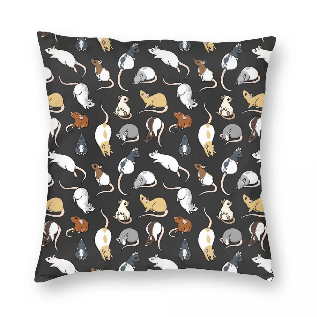 

Rats Pillowcase Polyester Linen Velvet Creative Zip Decor Pillow Case Home Cushion Case Wholesale 18"