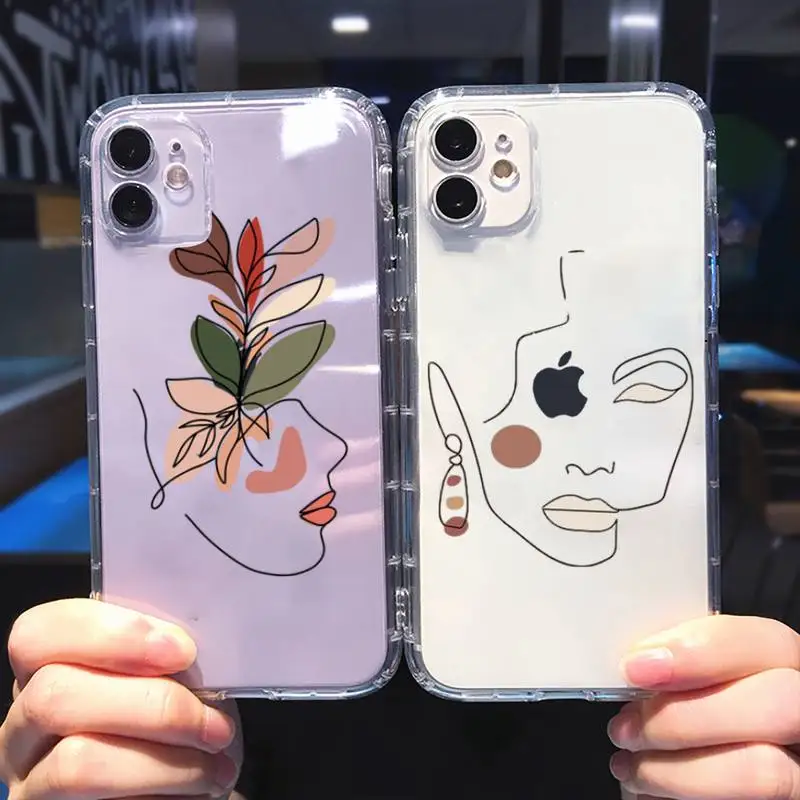 

New Funny Art Sketch Phone Case Transparent soft For iphone 5 5s 5c se 6 6s 7 8 11 12 plus mini x xs xr pro max