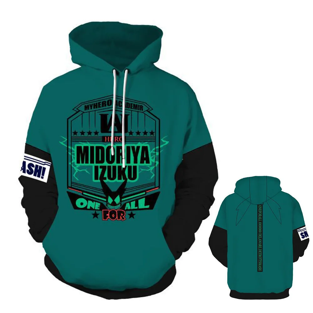 

3D Digital Printed My Hero Academia Hoodies Men Women No Hero Academia Midoriya Izuku Pullover Sweatshirt Cosplay Costume C42M72
