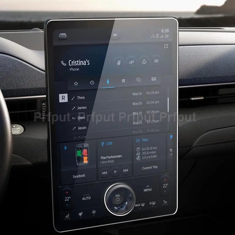 Película protectora de pantalla de vidrio templado para Ford Mustang mach-e, 2021, 15,5 pulgadas, radio de coche, navegación GPS, accesorios interiores