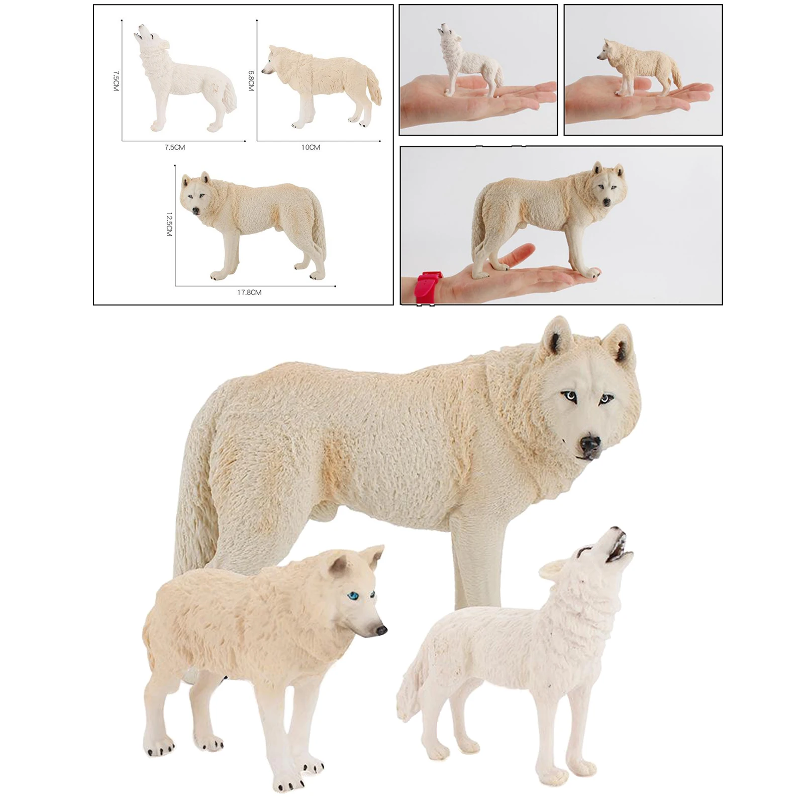 Комплект из 3 предметов дикие животные волки Статуя Белого Волка Статуэтка