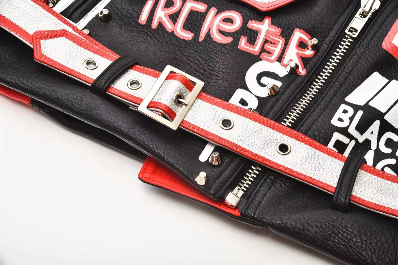 Women's high street 2021 autumn and winter fun printing rooster head PU short street leather jacket female Harajuku personality