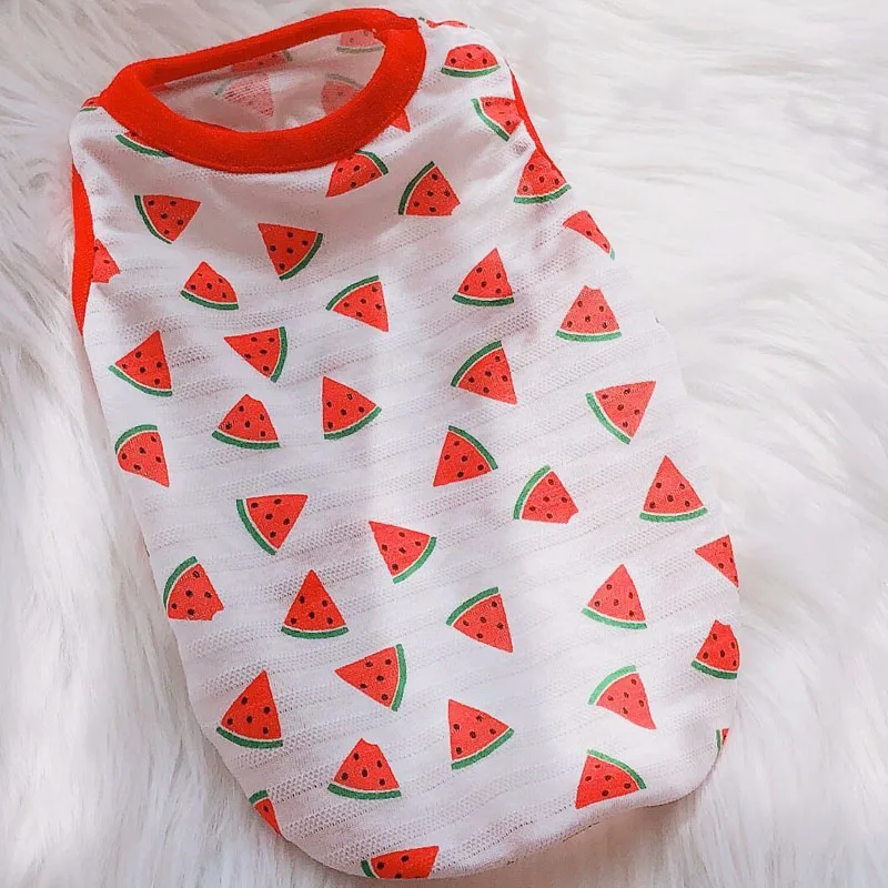 Фруктовая Одежда для собак летняя рубашка с коротким рукавом арбуз изображением