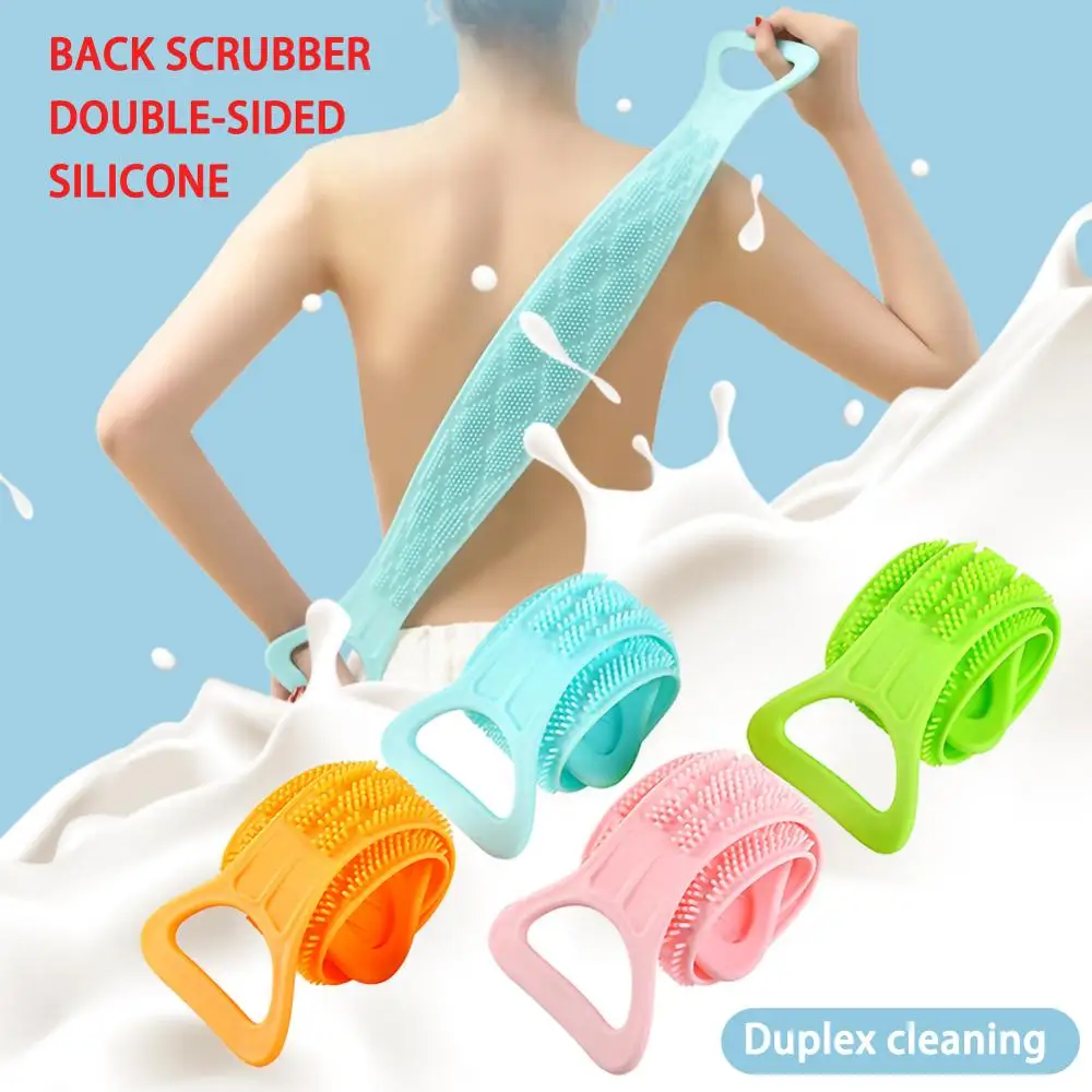 

Magic Silicone Brushes Bath Towel Double Sided Shower Back Scrubber Massage Extended Scrubber Skin Clean Brushes Home Bathroom