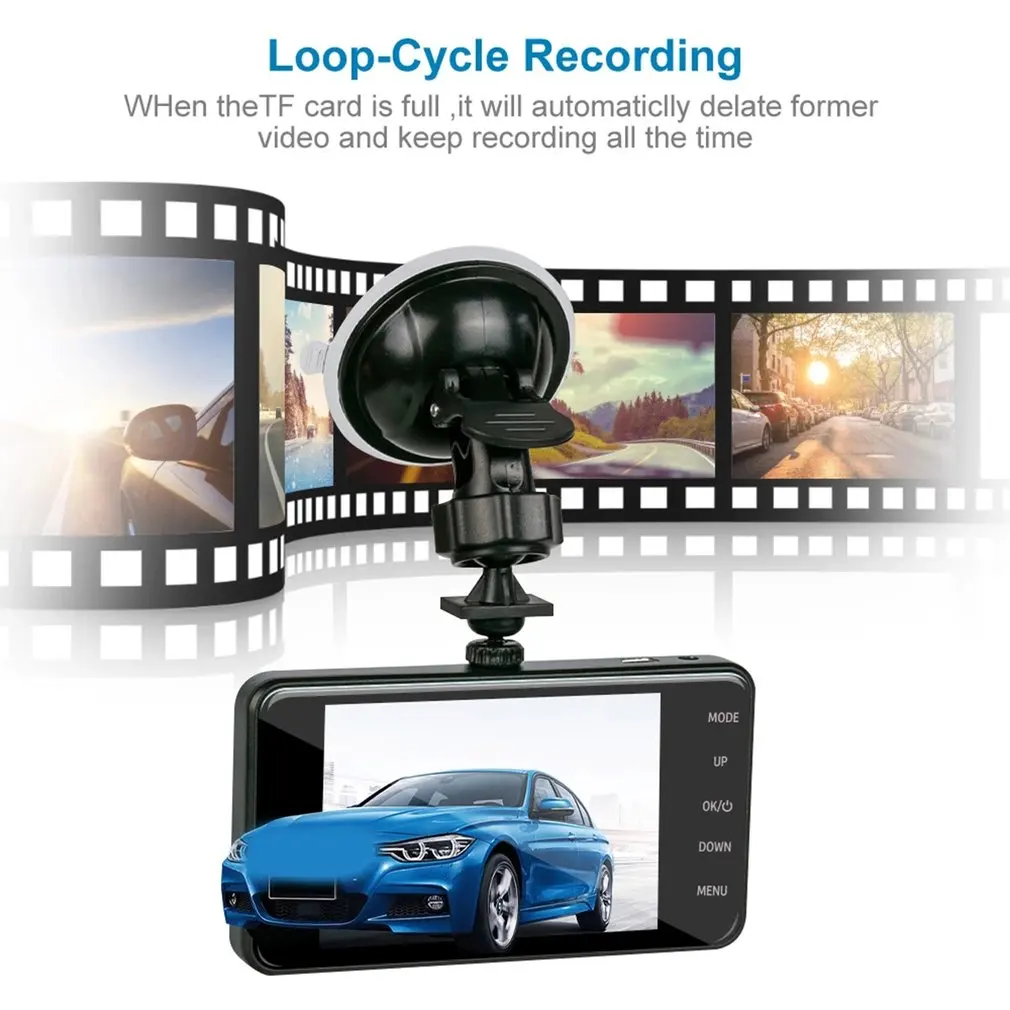 

Dual Screen Recording Metal Shell High Definition 1080P Front And Rear Dual Lens Driving Recorder Built-in Battery