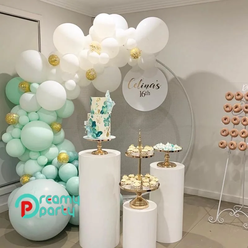 

Pastel Balloons Garland Arch Kit Confetti Gold 121pcs Macaron Green Birthday Wedding Baby Shower Anniversary Party Decoration