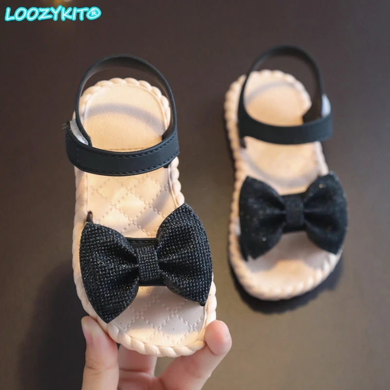 

Summer Kids Shoes Fashion Sweet Princess Children Sandals for Girls Toddler Baby Soft Breathable Hoolow Out Bow Shoes