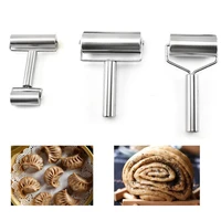 stainless steel rolling pinkitchen utensils fondant rollerfor doughpizzapiepastriespasta and cookies3 style
