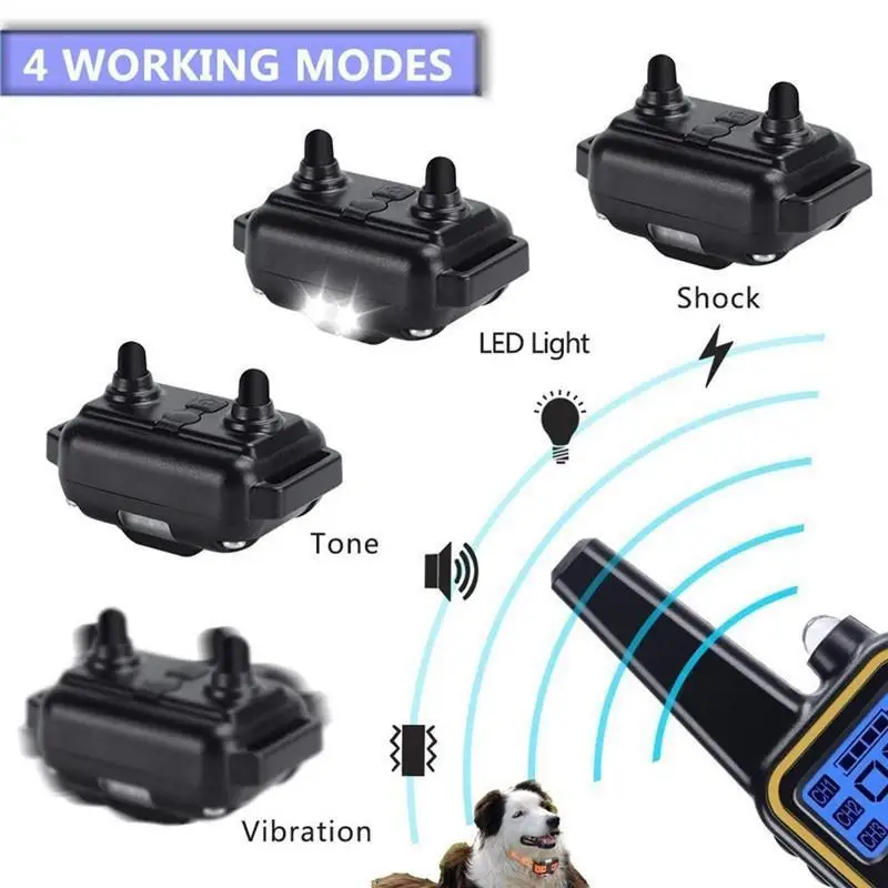 

Electric Dog Training Collar 1000M Pet Remote Control Device Backlight Display Waterproof Rechargeable Shock Collar