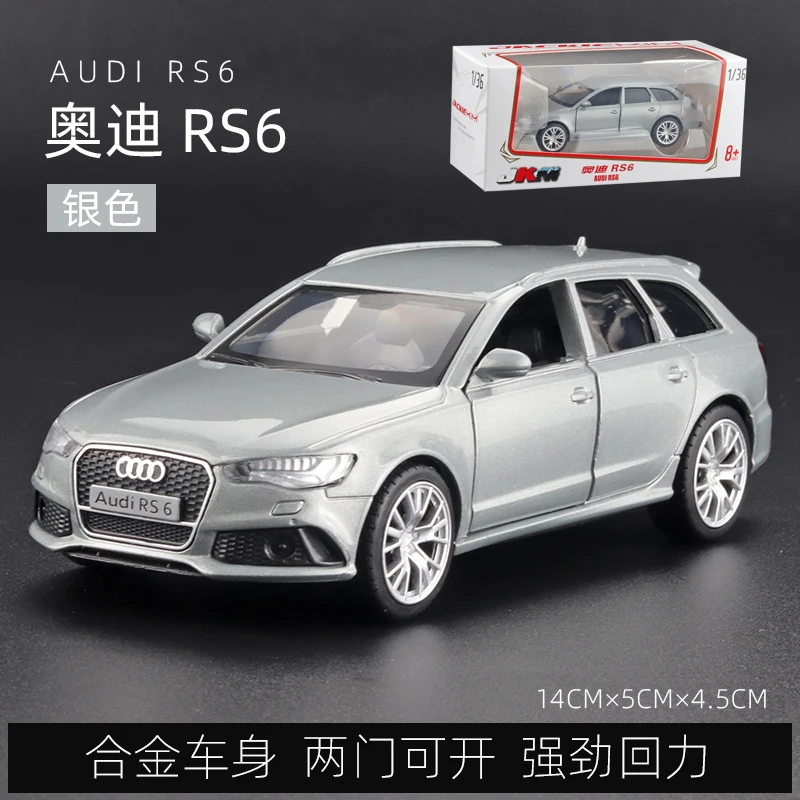 

Модель автомобиля Audi RS6 из сплава в стиле ретро 1/36, миниатюрные коллекционные украшения, подарок на день рождения для детей, литой игрушечны...