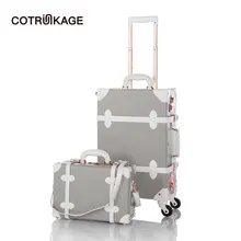 COTRUNKAGE Серый 13 &quot20&quot 26 &quotРетро Pu кожаный винтажный чемодан Rolling