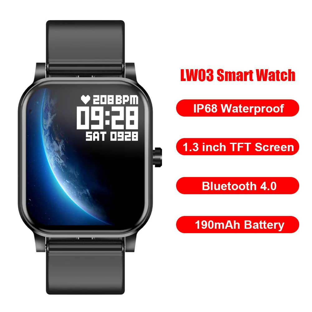 

ECG Body Temperature Monitoring Touch Smartwatch IP68 Waterproof Heart Rate Monitor Smart Watch for iOS Android