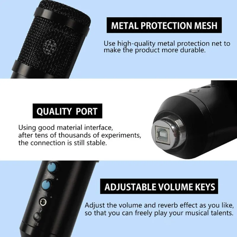 Профессиональный конденсаторный Студийный микрофон для записи голоса 192 кГц/24