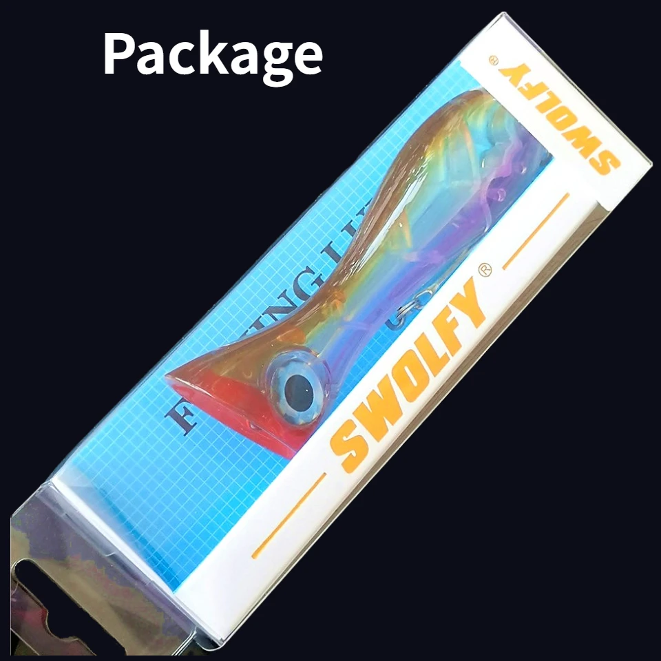 SWOLFY 3 шт. 3D Глаза Поппер Рыболовная Приманка 10 см 32 г искусственная морская GT