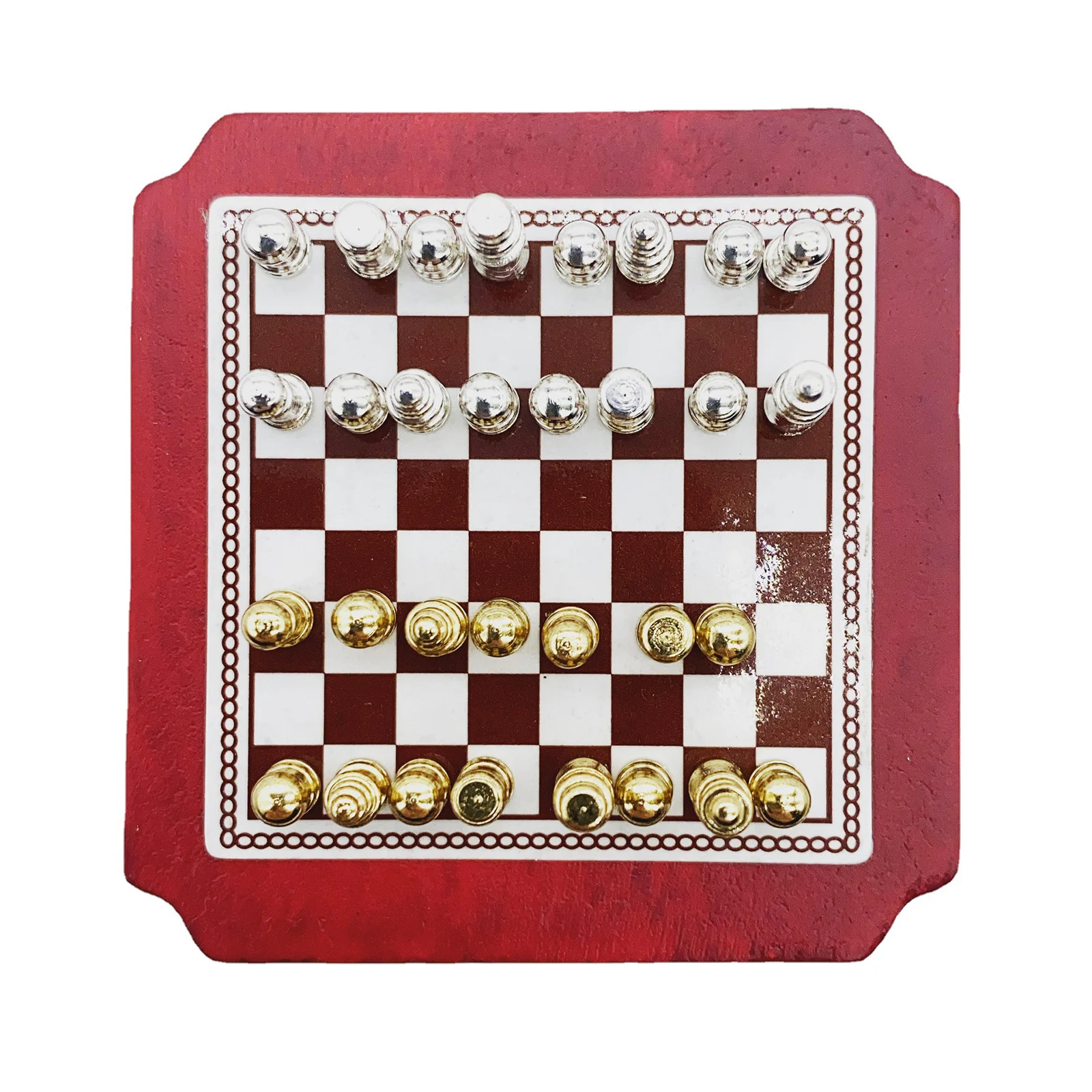 

Miniature Chess Set and Table Magnet Chess Pieces 1:12 Scale Dollhouse Accessories
