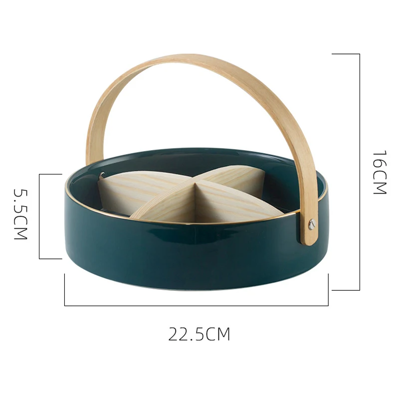 Скандинавские Керамические 4 сетки тарелка для фруктов орехов креативный с