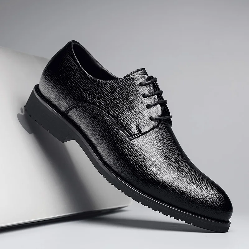 Мужские модельные повседневные свадебные туфли из натуральной кожи оксфорды с