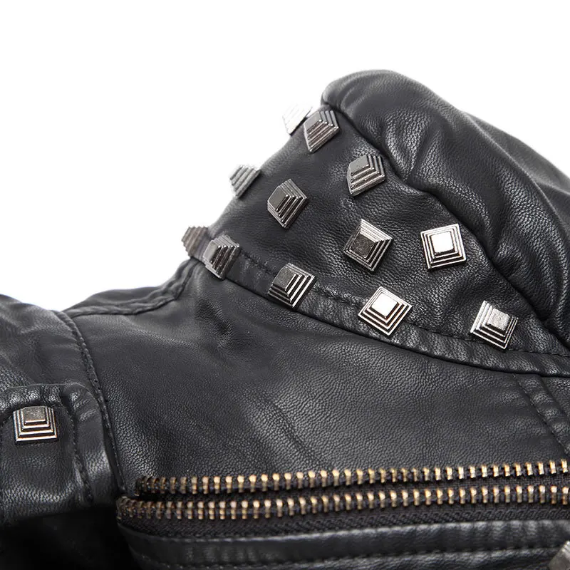 Женская мотоциклетная куртка из ПУ кожи с длинным рукавом|Кожаные куртки| |