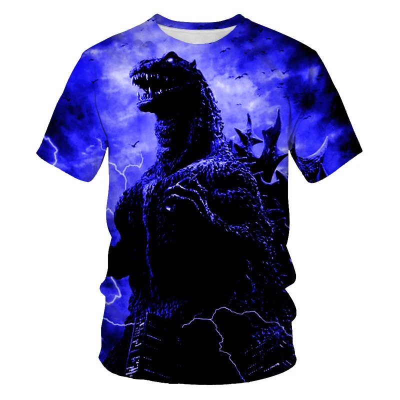 

Summer fashion new men's T-shirt anime movie dinosaur monster 3D printing casual good breathability short-sleeved shirt