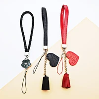 new hand rope mobile phone shell accessories accessories pu leather rope leather love tassel pendant pendant made by hand
