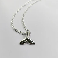 mermaid fish tail necklace choker silver plated dolphin tail necklace for women jewelry necklaces pendants charms jewellery