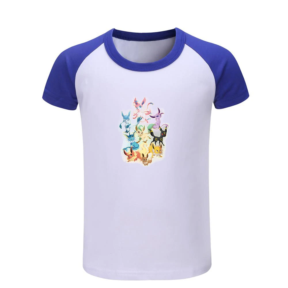 Футболки с покемоном eevee family Leafeon детские футболки графическим принтом