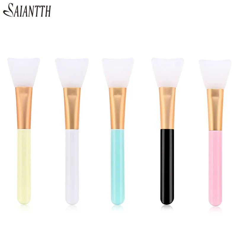 SAIANTTH Silicone facial mask brush makeup brushes soft head silicone adjust stick DIY beauty tools foundation cosmetic Brochas | Красота и