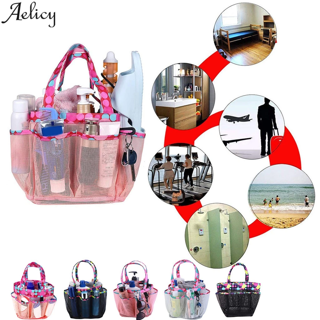 Aelicy Женская портативная пляжная сумка ПВХ сетчатая корзина для хранения Большая