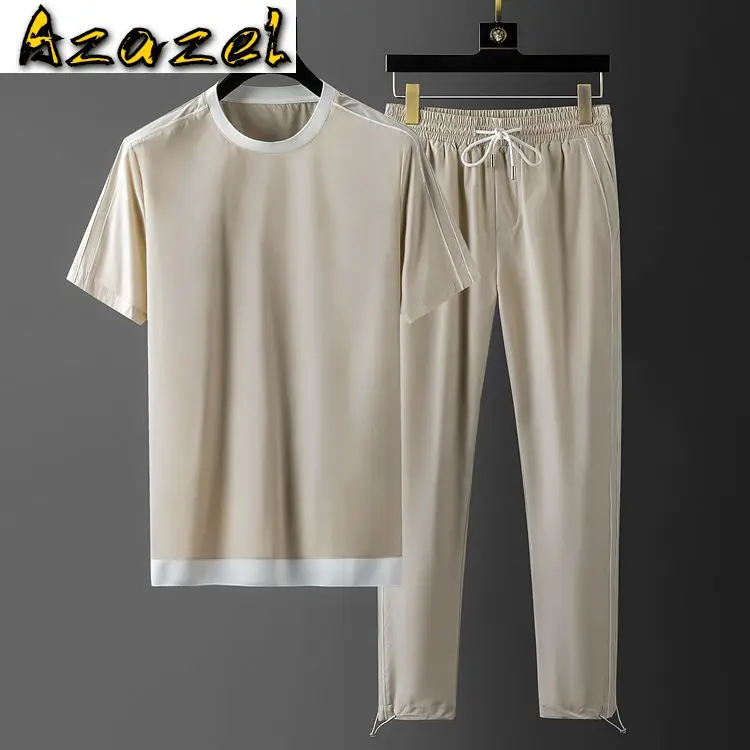 Azazel летние мужские комплекты (футболка + брюки) роскошный спортивный костюм с