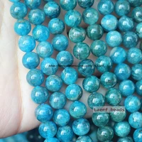 natural apatite real gem stone dark blue apatite 4 14mm round loose beads 15inch for diy jewelry making necklace bracelet