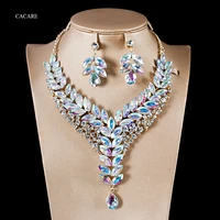 sale dubai jewelry sets women big necklace earring set indian jewellery rhinestone party jewels wedding 8 colors f1160 cacare
