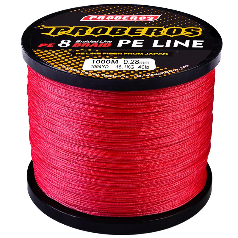

1000M 8 Braided Colorfast 0.4#-30.0# 6LB-300LB Multiple Colour PE Fishing Line
