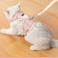 adjustable dog harness soft dog leash chest strap training cat harness vest walking puppy collar breathable chest straps kitten