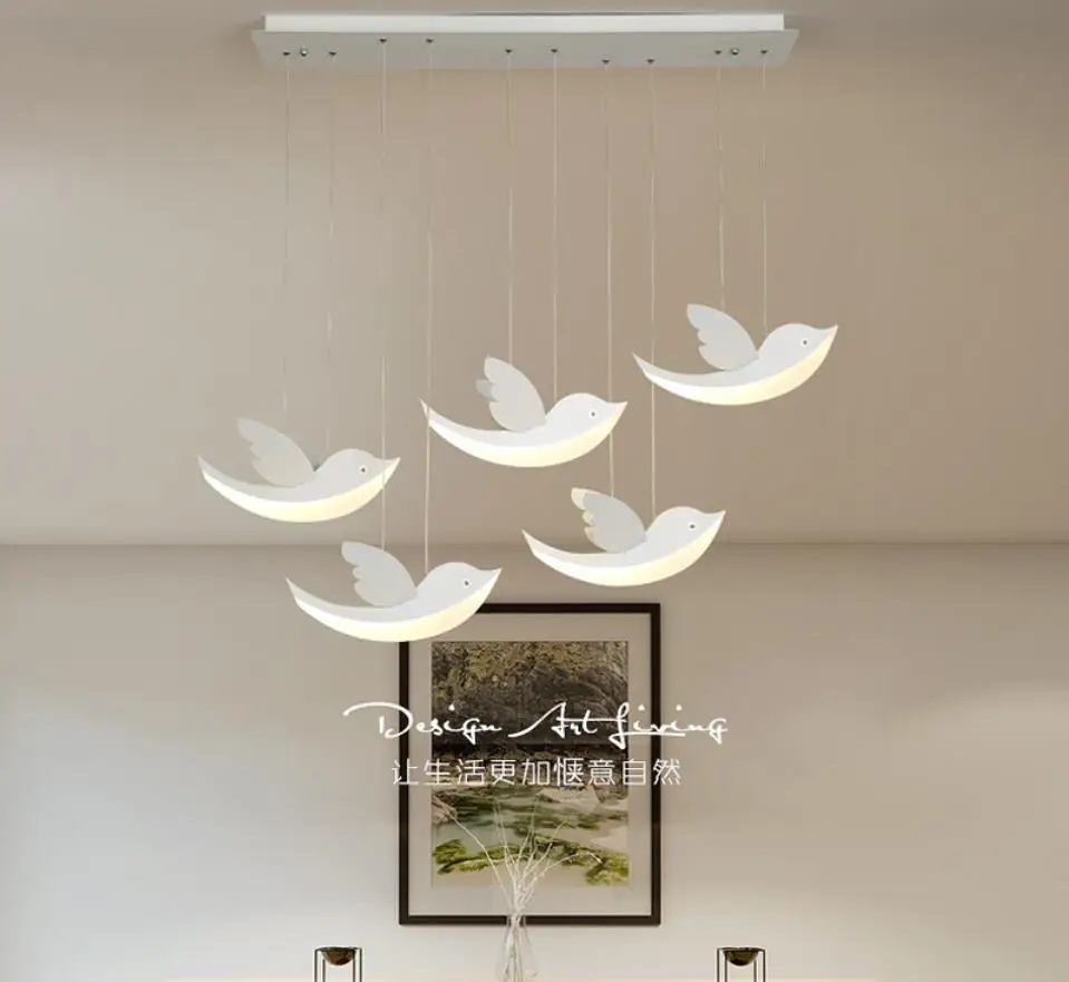 Birds Nordic Creative 3 Heads Restaurant Lighting Individual Living Room Lighting Modern Simple Bar Staircase Lighting