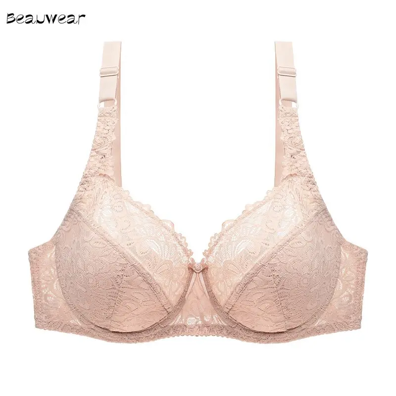 Beauwear, повседневная одежда, удобное нижнее белье, плюс размер, 34-44, бюстгальтеры для женщин, сексуальный кружевной бюстгальтер пуш-ап, нижнее белье, бюстгальтер на косточках