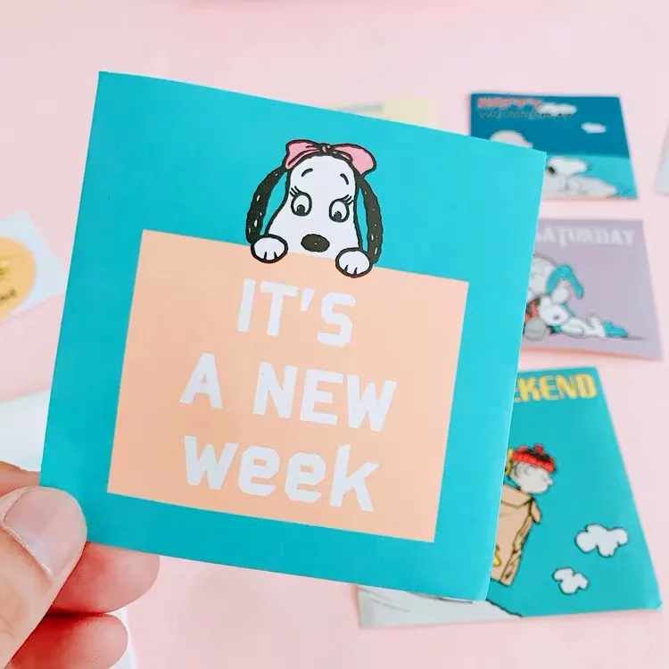 10 шт Peanuts Rogue Dog наклейки с днями недели Kawaii мультфильм канцелярские s милая
