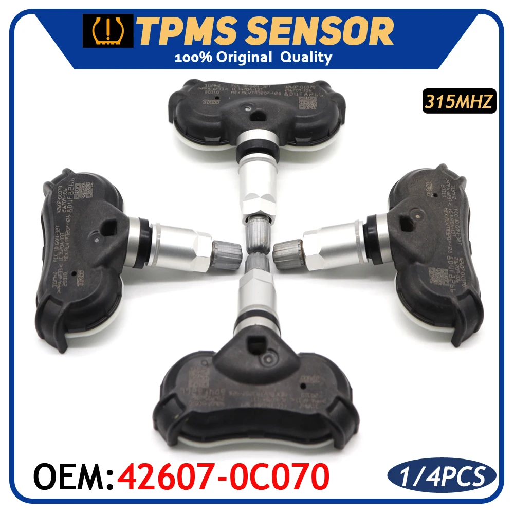 Датчик давления в шинах TPMS 42607 0C070 подходит для Toyota Sequoia Tundra Sienna 2008 2013 315 МГц 0C080